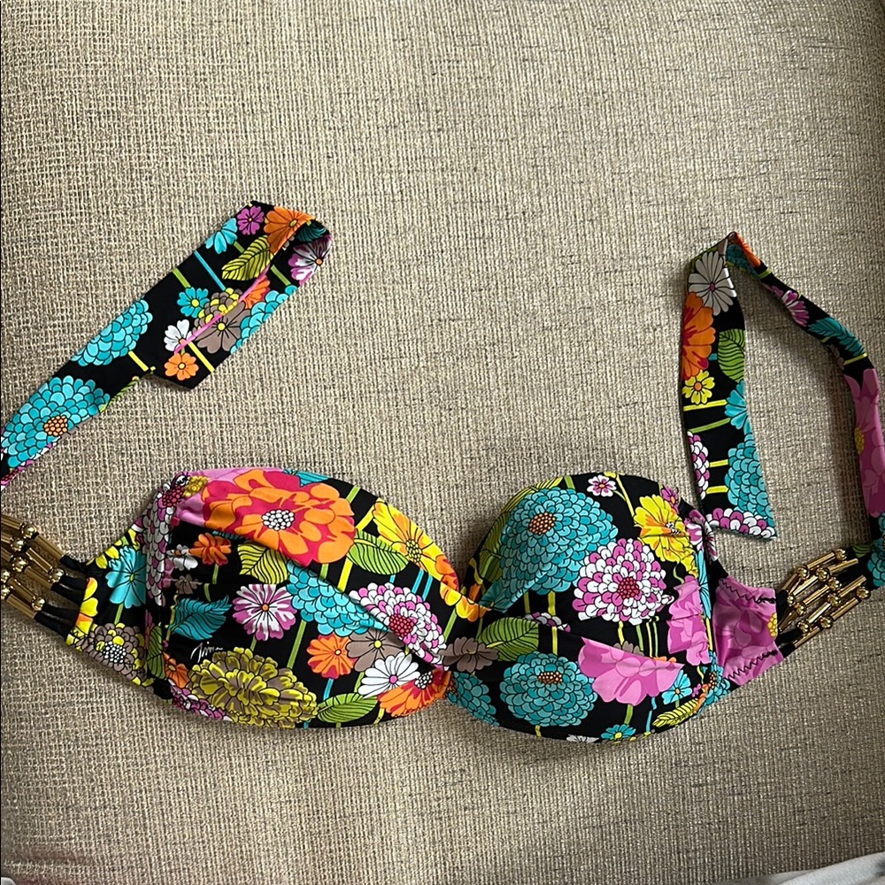 Trina Turk Floral Multicolor Bikini Top